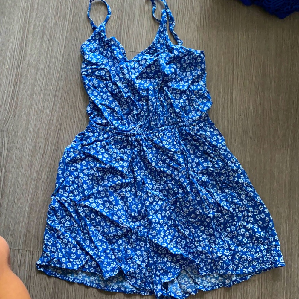 Blue floral romper